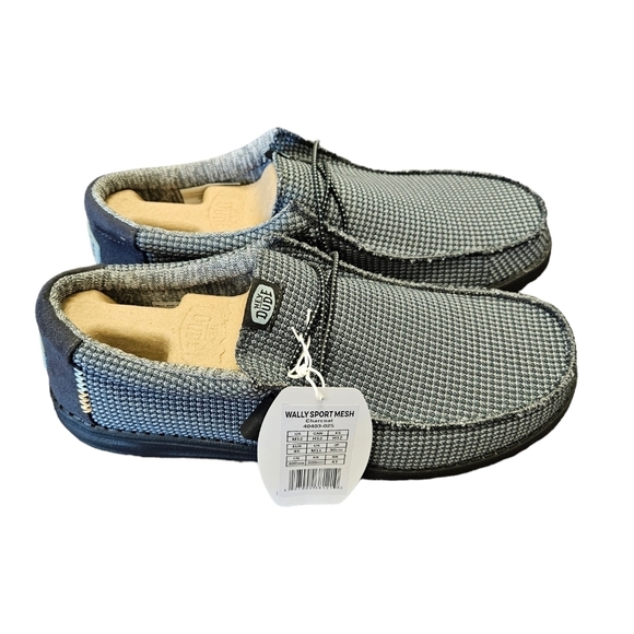 Hey Dude Wally Sport Mesh Charcoal Gray Slip-On Shoes NEW